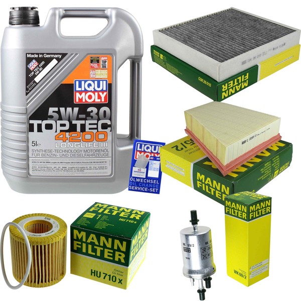 Mann Inspektionspaket 5L Liqui Moly Top Tec 5W-30 FüR Skoda Fabia II 1.2 12V-image