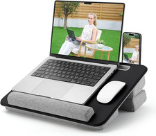 Adjustable Laptop Lap Desk, Lap Desk with Cushion, Storage Function, Cubbies