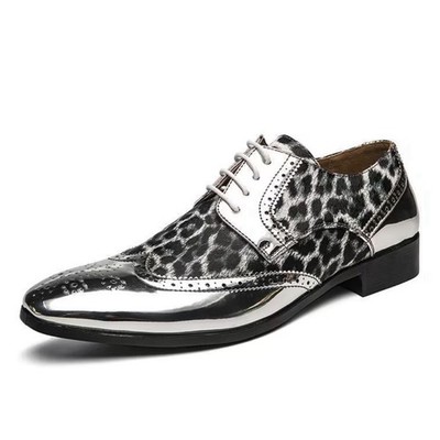New Oxford Leather Two Tone  Wingtip Brogue Dress Shoes For Men 9