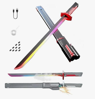 #ad LED Spark Effect Sword Sparks amp; Smoke 31.5in Cosplay Multicolored Lights Sword $35.00