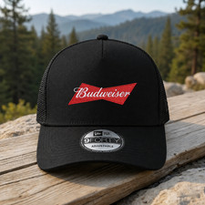 Budweiser Beer Embroidered Trucker Cap Black ...