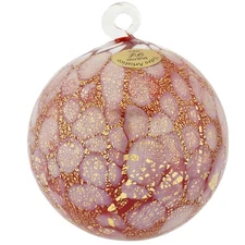GlassOfVenice Murano Glass Spotted Ball Christmas Ornament - Red Gold