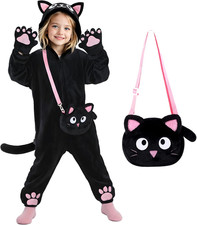 Black Cat Costume for Girls, Halloween Costumes for Kids Dress Up