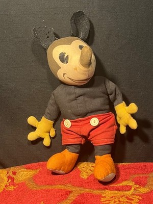 Vintage 1930s Walt Disney Knickerbocker Pie Eyed Mickey Mouse Doll