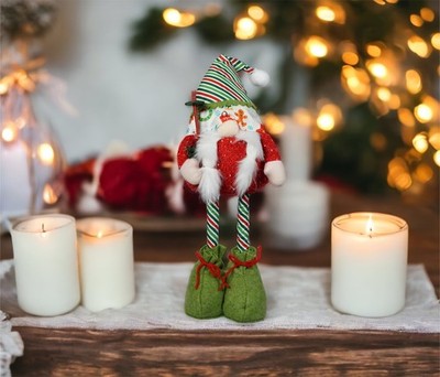 Festliche Weihnachts Gonk Deko mit ausziehbaren Beinen Nordic Xmas Ornament Freya