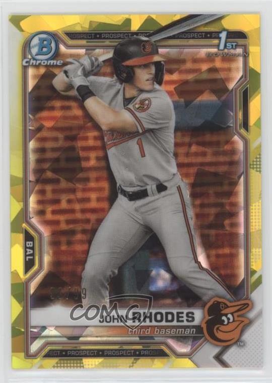 2021 Bowman Chrome Draft Sapphire Edition Yellow /99 John Rhodes #BDC-80 09wc