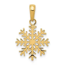 10K Yellow Gold Snowflake Pendant; Women & Men