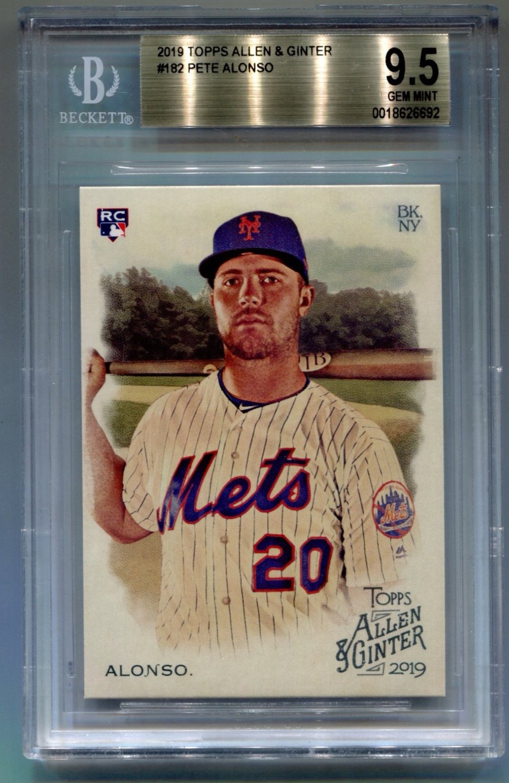 PETE ALONSO 2019 TOPPS ALLEN & GINTER #182 RC BGS 9.5