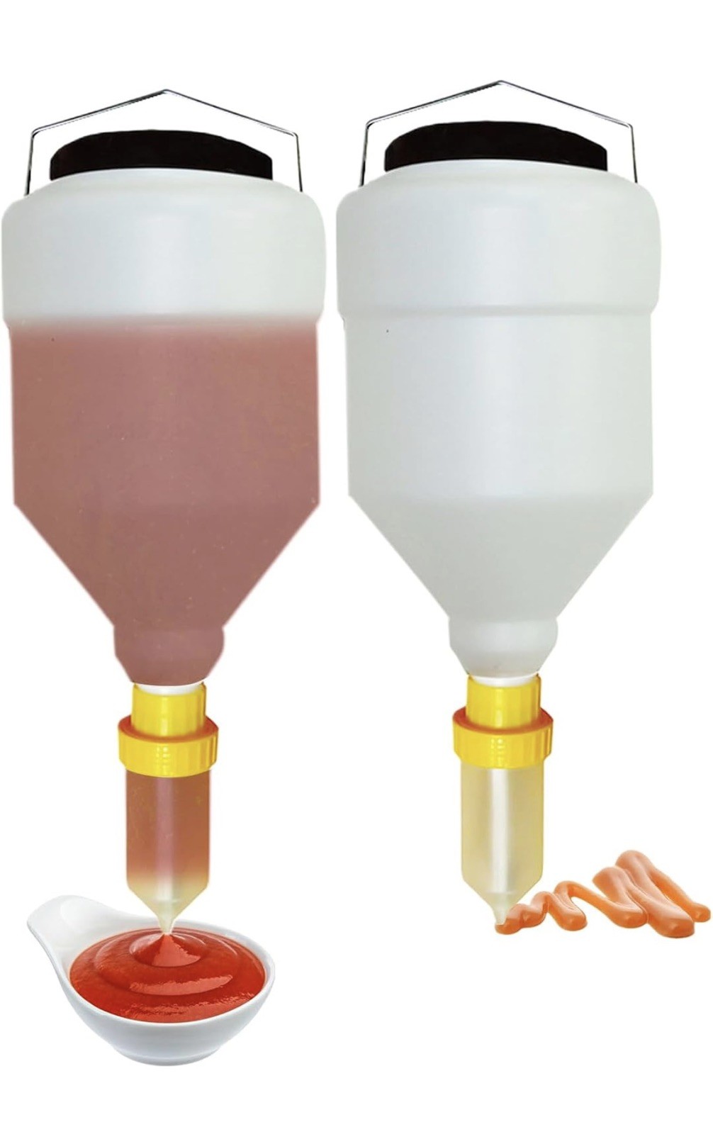 Dispensador de salsa 5,5 L botella exprimidora de salsa colgante para restaurante barbacoa ketchup