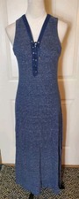 Lauren Ralph Lauren Navy Pin Striped Maxi Dress Sz M Tomato Girl Beachy 
