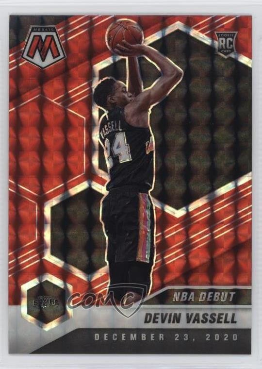 2020-21 Panini Mosaic NBA Debut Red Mosaic Prizm Devin Vassell #278 12z3