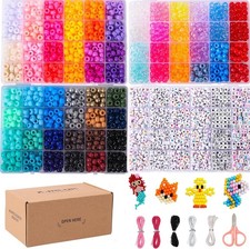 Pony Bead Bracelet Making Kit with 72 Colors for DIY Jewelry Crafts
