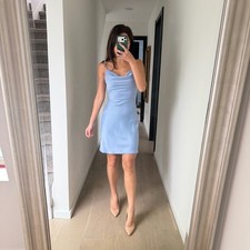 Urban Outfitters Mallory Cowl Neck Elegant Blue Slip Dress XS