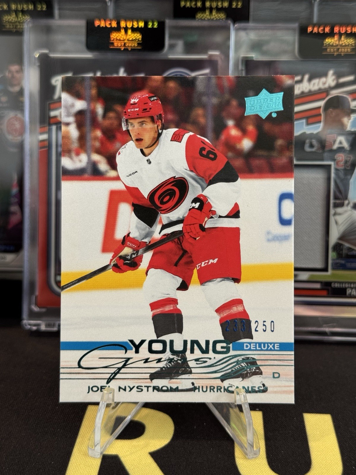 25-26 Upper Deck Series 2 Joel Nystrom Young Guns DELUXE /250 #482 Hurricanes