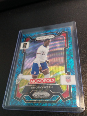 2026 Prizm Monopoly FIFA World Cup Blue Wave Prizm #71 Timothy Weah -USA-