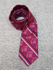 Robert Graham 100 Silk Tie Abstract Pink Stipe Knowledge Wisdom Truth USA 60"