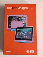 Image of Amazon Fire HD 8 Kids Pro Jungle Cat tablet Newest Gen ages 6–12 BRAND NEW PINK