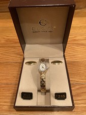 Elgin Galaxie Ladies Vintage Genuine Diamond Quartz Dress Watch