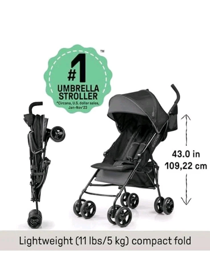 Summer by Ingenuity 3D Mini Convenience Stroller – Lightweight Umbrella Stroller - Image 3 of 4