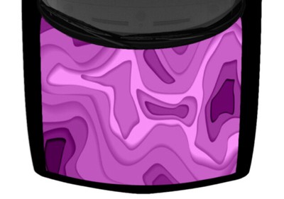 Abstract Topographic Map 3D Truck Hood Wrap Vinyl Car Graphic Decal Purple 65x58
