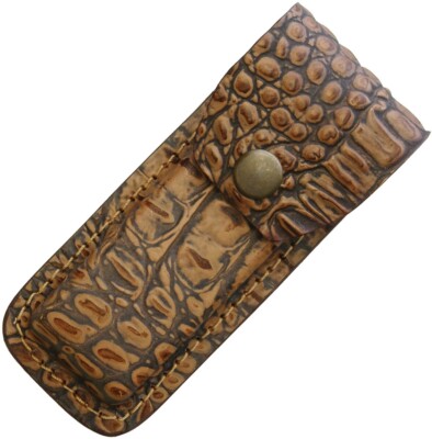 Sheaths Fits 4.5'' To 5.25'' Folding Knife Crocodile Pattern Leather Construction