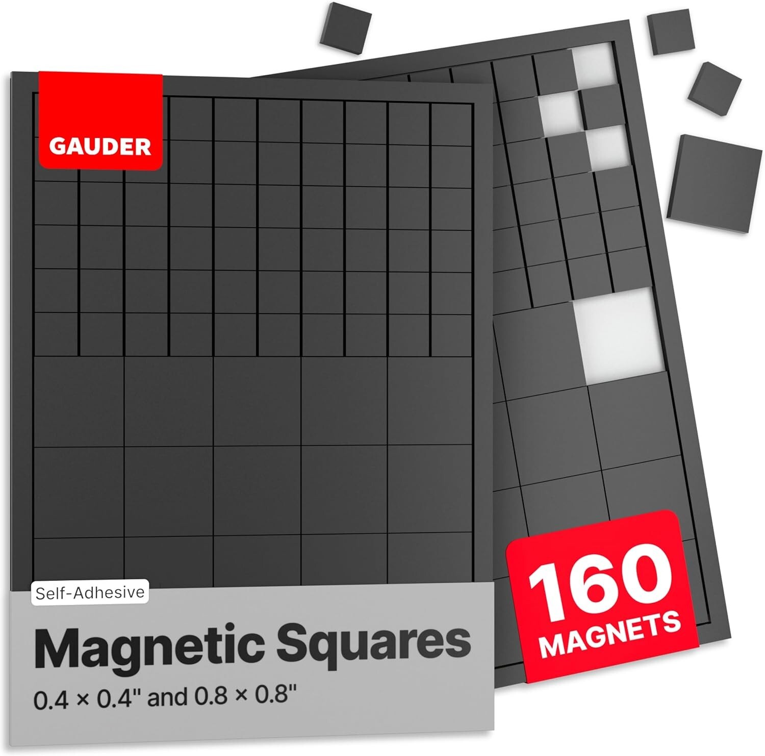 GAUDER Magnetic Squares Self Adhesive | Flexible Sticky Magnets | Magnetic St...