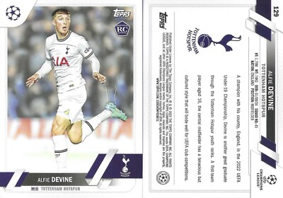 2022-23 Topps UEFA Club Competitions 1st Edition Alfie Devine #129 Rookie RC