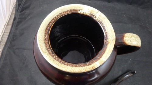 Vtg Pfaltzgraff Glazed Pottery Bean Pot & Ladle Gourmet Classic Brown Drip - Picture 8 of 9
