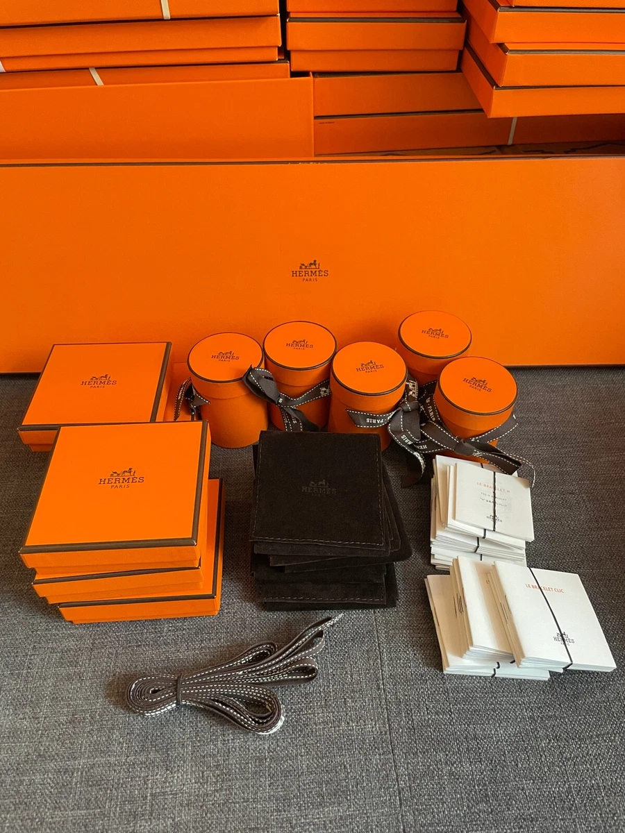 HERMES Jewelry Gift Box | Velvet Pouch | 100% AUTHENTIC | Bracelet | Orange