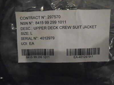 ROYAL NAVY UPPER DECK CREW SUIT JACKET SIZE LARGE CHEST 104CM
