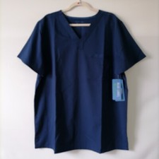 NWT Blue Label By Healing Hands Women's Navy Blue V-Neck James Scrub Top Size L