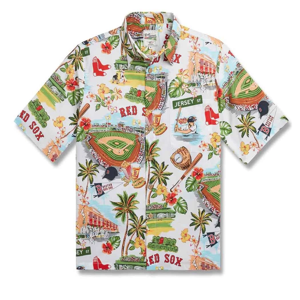 Reyn Spooner Men's Boston Red Sox MLB Baseball Classic Fit Hawaiian Shirt