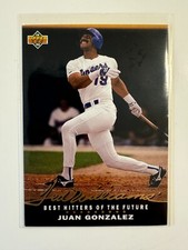 1992 Upper Deck Ted Williams Best Hitters Of The Future Juan Gonzalez #T14 Card