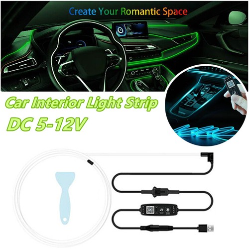 Car Interior Light Strip Kit RGB LED Strips Atmosphere Lighting Glow APP Control