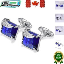Luxury Austrian Stone Cufflinks with 18K Gold and Platinum Finishing Touch