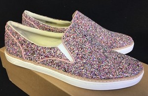 pink glitter slip on shoes