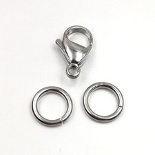 9 19MM Stainless Steel Lobster Clasp pkg. of 10 20 Jump Ring / 316L S.steel