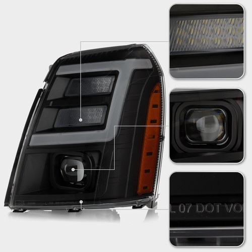 2007-2014 Cadillac Escalade HID/Xenon schwarz beraucht LED DRL Projektor Scheinwerfer - Bild 5 von 8