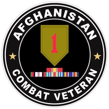 Afghanistan Combat Veteran Bumper Sticker Military Vinyl Soldier Decal 5"