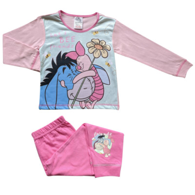 Mädchen Disney Eeyore & Ferkel Schlafanzug 3-4 Jahre Langarm Schlafanzug Kleinkind Nachtwäsche