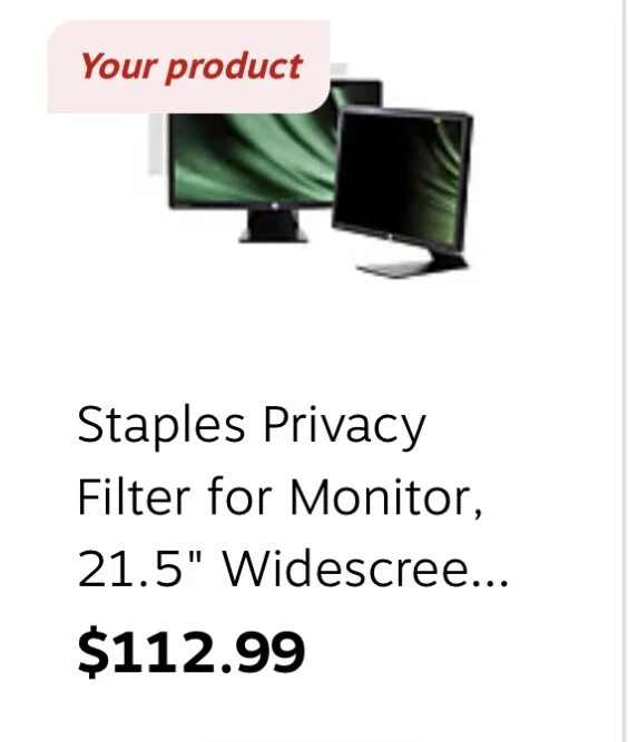 Privacy Filter Computer Screen, 21.5 (18.8” x 10.6”), NEW in original envelope - Image 2 of 4