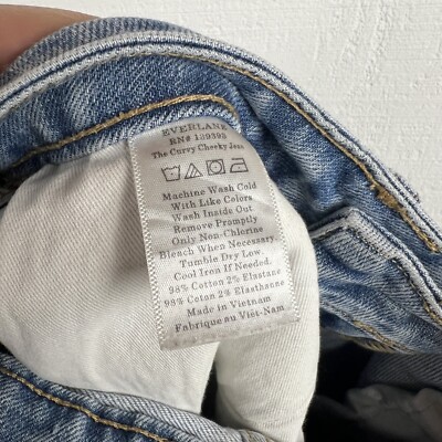 に Everlane Jeans 25 Womens The Cheeky Jean Crop Blue Denim Zip Fly