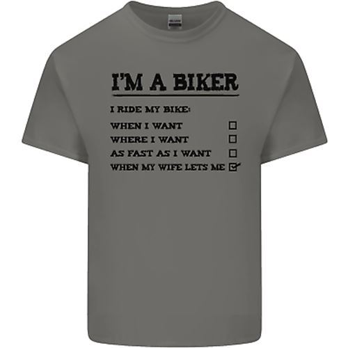 Motorrad bin ein Biker wenn meine Frau lustiges Herren Baumwolle T-Shirt Tee Oberteil - Bild 5 von 19