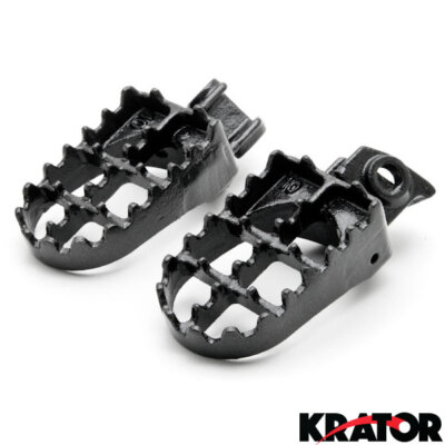 MX Style Foot Pegs Set For Kawasaki KLR650 (1987-2013) - Aluminum, Includes Springs & Bolts