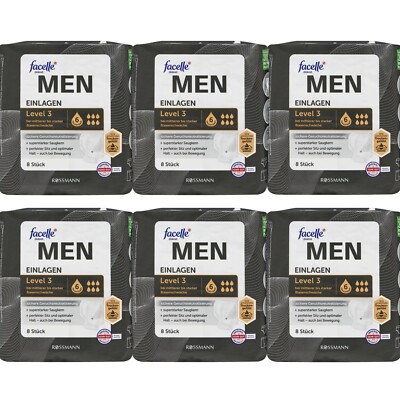 6 x 8 Einlagen | facelle diskret MEN Einlagen Level 3 Saugstärke 6