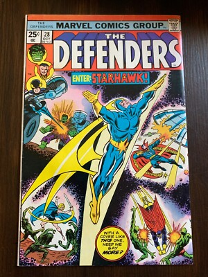 THE DEFENDERS #28 VF MARVEL COMICS 1977 KEY 1ST APPEARANCE OF STARHAWK