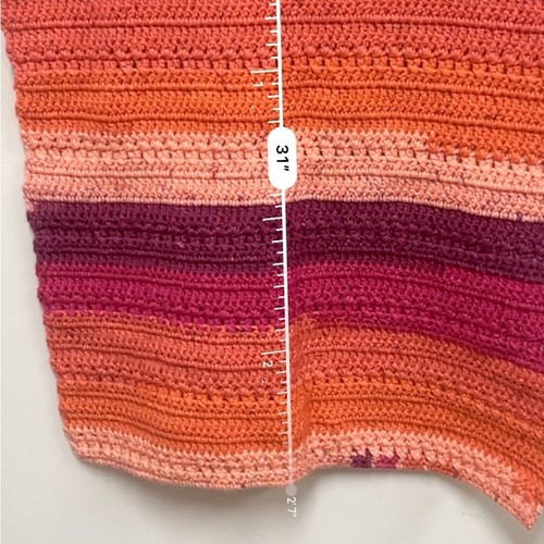 Handmade Sunset Crochet baby blanket. 31”x24.5” chunky yarn - Picture 3 of 4