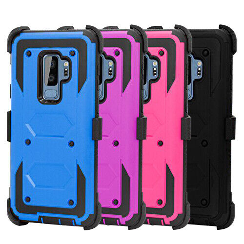 For Samsung Galaxy S9 Plus Rugged Holster With Kickstand & Belt Clip Case Cover - Picture 1 of 41