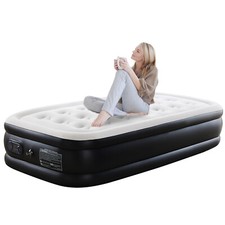 Inflatable Camping Air Mattress with Non-Slip Bottom, Built-in Pump Airbed