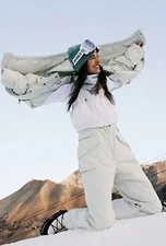 NWT Free People Movement Around The Block Bib Salt Spray Pants Vest Sz L *$498